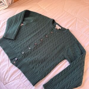 Talbots Women's Cable Knit Sweater - Green Size 8